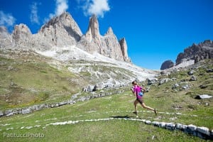 Woman trail running