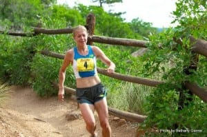 Brandy Lisa Erholtz en route to winning the 2010 Barr Trail Mountain Race.