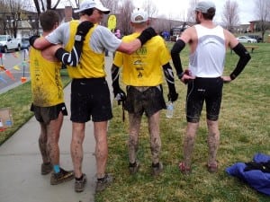 What most of the field saw of (l-to-r) Jason Bryant, Bernie Boettcher, Brad Mitchell, and Ryan Woods.