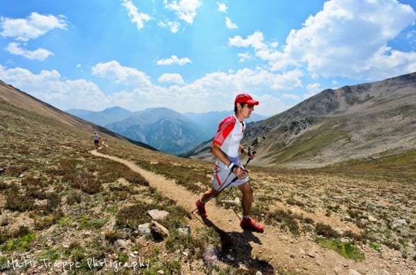 Thomas Lorblanchet climbing Hope Pass. 2012 Leadville 100 - Thomas Lorblanchet - Hope Pass