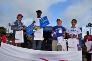 The top 4 women at the 2012 Trail de Rodrigues. Photo: Yvan Arnaud