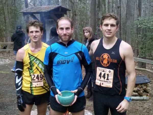 Top 3 Men (l-to-r): Jason Bryant, Ryan Woods and Patrick Reaves 2012 Uwharrie Bryant Woods Reaves