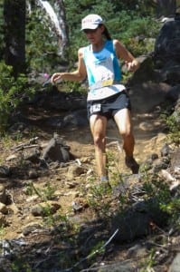 Joelle Vaught on her way to winning the 2012 Waldo 100k. Photo: LongRun Picture Co