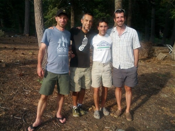 Adam Hewey, Victor Ballesteros, Gary Gellin, and Ben Lewis before their Tahoe Rim Trail attempt.