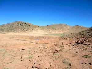 Almagre to the right with a dry Stratton Reservoir. Photo: Brandon Stapanowich