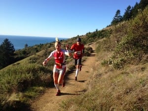 Anna Frost en route to winninf the 2011 TNF 50 mile. Photo by iRunFar.com.