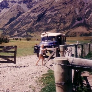 Early adventures in the blue Bedford bus. Ahuriri, New Zealand, 1990 © Anna Frost