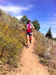 Becky Wheeler en route to winning the 2011 Wasatch 100. Photo credit to iRunFar.com.