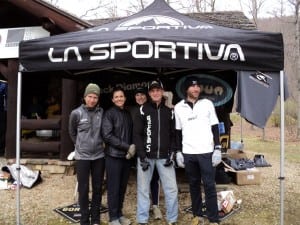 Top finishers at the 2011 Bel Monte 25k: (l-to-r) Annette Bednosky, ??, Alison Bryant, Jason Bryant, Ryan Woods