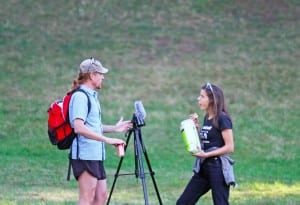 Little Miss Sunshine gives Little Mister Shortyshorts of iRunFar an interview. Photo: Drymax