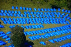 The camp. All tents and food are provided by the organization. Runners should only take their sleeping bag and clothes for running and spending the day.