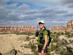 The author taking a break during a trail run through Canyonlands National Park's Needles District. Photo: Bryon Powell