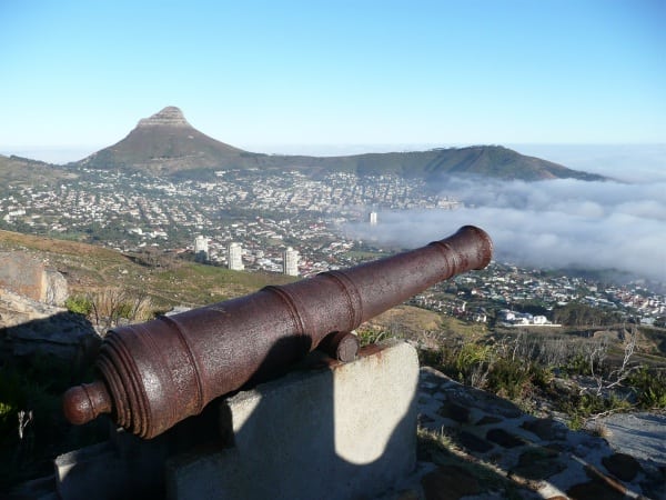 Half way up Table Mountain, looking down at the city. Cape Town from Table Mountain
