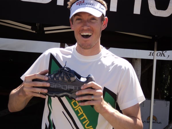 Chris McWatters with his prize pack. Chris McWatters Hell's Hills