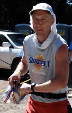 Thornley running the WS100 in 2011. Craig Thornley Western States 100 2011