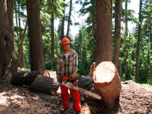 Thornley doing trail work on the Waldo course in 2009.