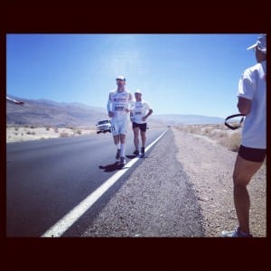 David Eadie 100 miles into the 2012 Badwater Ultramarathon. Photo: Ian Sharman