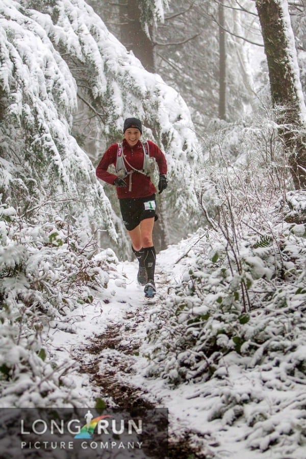 The author on the Chuckanut Ridge Trail. Ellie Greenwood 2012 Chuckanut 50k - Chuckanut Ridge Trail