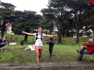 Emelie winning 2012 TNF EC 50 Mile. Photo: iRunFar/Bryon Powell