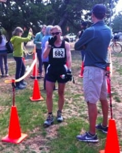 Erica Baron after winning the 2011 Jemez Half Marathon.