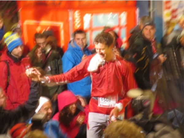 François D'Häene after winning the 2012 TNF UTMB. François D'Häene - 2012 UTMB