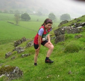 Junior runner Georgie Williams racing at High Rigg in the Lake District. Photo: Allison Eagle