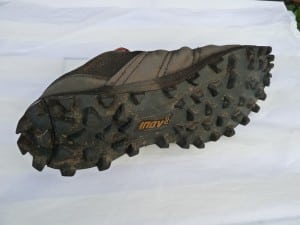 The business side of the Inov-8 Mudclaw 330.