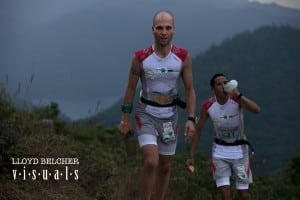 Jeremy Ritcey setting the pace for the Salomon Bonaqua Team as they climb above Pak Tam Au.