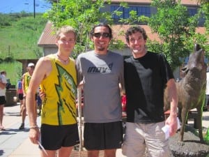 Luke Nelson, Jared Scott, and Matt Byrne after the 2011 Jupiter Peak Steeplechase.