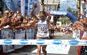 Kasie Enman finishing the 2012 Giir di Mont.