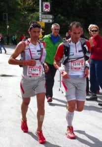 Kilian Jornet and Iker Carrera in La Fouly. Photo by Meghan Hicks/iRunFar.com.