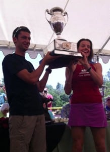 Kilian Jornet and Ellie Greenwood, the 2011 Western States 100 champions. Photo by Bryon Powell.