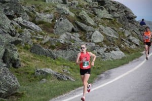 Kim running the 2012 Mount Washington Road Run. Photo: Jesse Sommer