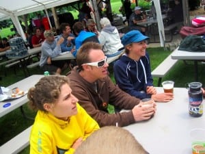 Par of the La Sportiva Mountain Cup family (Alison Bryant, Ian Achey, and Megan Kimmel) enjoying the post-Rothrock festivities.