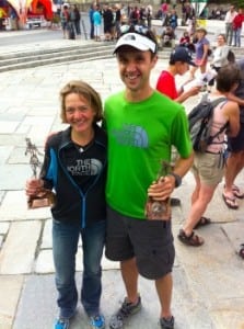 The 2010 UTMB champions, Lizzie Hawker and Jez Bragg of the UK.