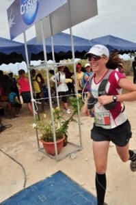 The author finishing the 2012 Trail de Rodrigues. Photo: Yvan Arnaud