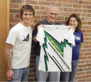 Michael Kern receiving his La Sportiva Mounain Cup Standout Award.