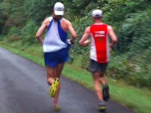 Michael Wardian and Geoff Roes running together in the 2011 UROC. Photo Credit iRunFar.com.