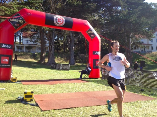 Mike Wolfe moments after winning the 2011 TNF 50. Photo: Bryon Powell Mike Wolfe 2011 TNF 50 finish Powell