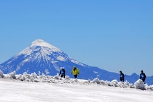 Runners climbing up the Mocho Choshuenco Volcano, Day 1 of the 2012 Edition.