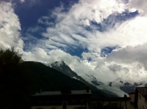 Mont Blanc towering over Chamonix on Friday afternoon.