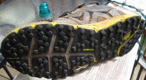 A well-worn Montrail Bajada outsole.