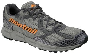 The men's Montrail Bajada in stainless and valencia.