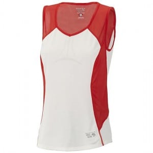 Mountain Hardwear Women's Way2Cool Tank in poppy red.