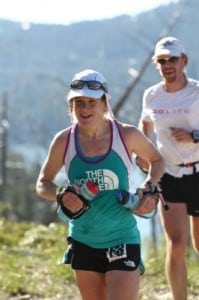 Nikki Kimball and I climbing up to the Duncan Canyon aid station. (Photo by Glenn Tachiyama)