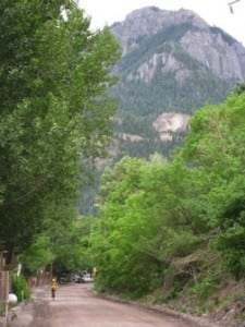 Garett running into Ouray