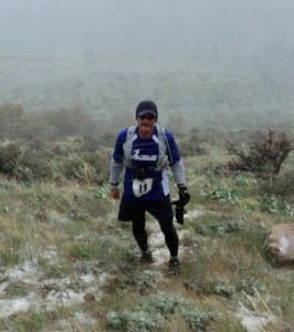 Sideways snow was featured at the Pocatello 50 Mile 2010. Photo courtesy of Emily Schuh Berriochoa.