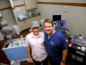Bryon Powell and Dr. Todd Nickel at Heaton Eye Associates