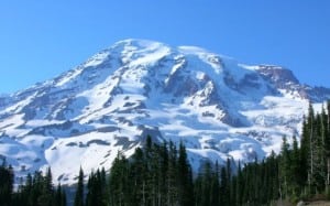 Mount Rainier as seen from the Jackson Visitor Center at Paradise. Photo by Leor Pantilat.