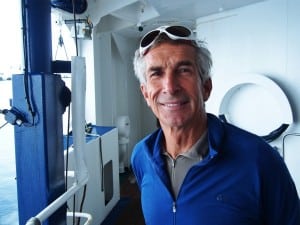 On Team Born to Run's trip to Antarctica, Ron has a little leisure time on a transport ship. Photo: Roger Hanney